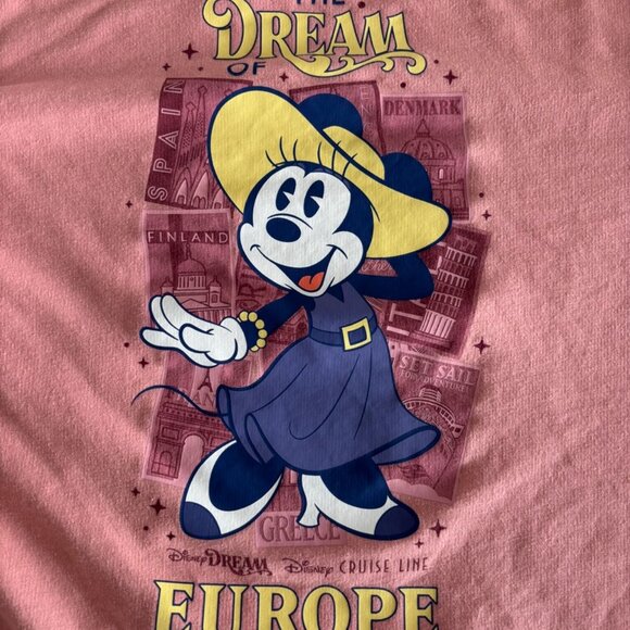 Disney Cruise Line THE DREAM OF EUROPE 2023 Minnie Mouse Tunic Sweatshirt LARGE - Picture 7 of 12